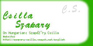 csilla szapary business card